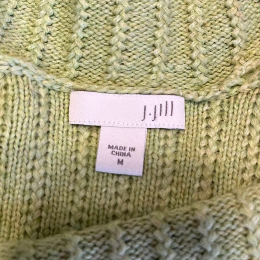 J Jill Green Cotton Cowl Neck Long Sleeve Oversize Pullover Tunic Sweater M - Picture 6 of 10